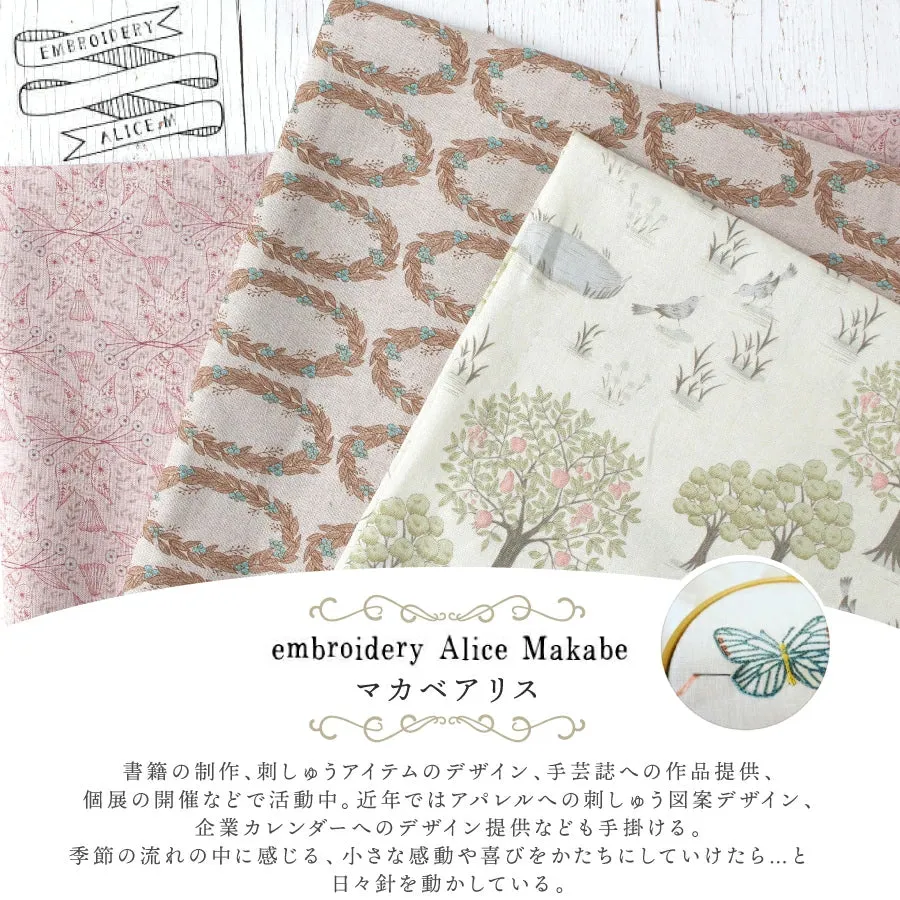 Wreath Linen/Cotton Canvas, Green/blue