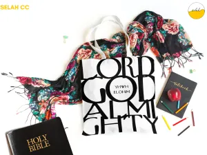 YHWH Elohim Lord God Almighty New Yorker Style Canvas Tote Bag, Christian Canvas Bag, Bible Bag