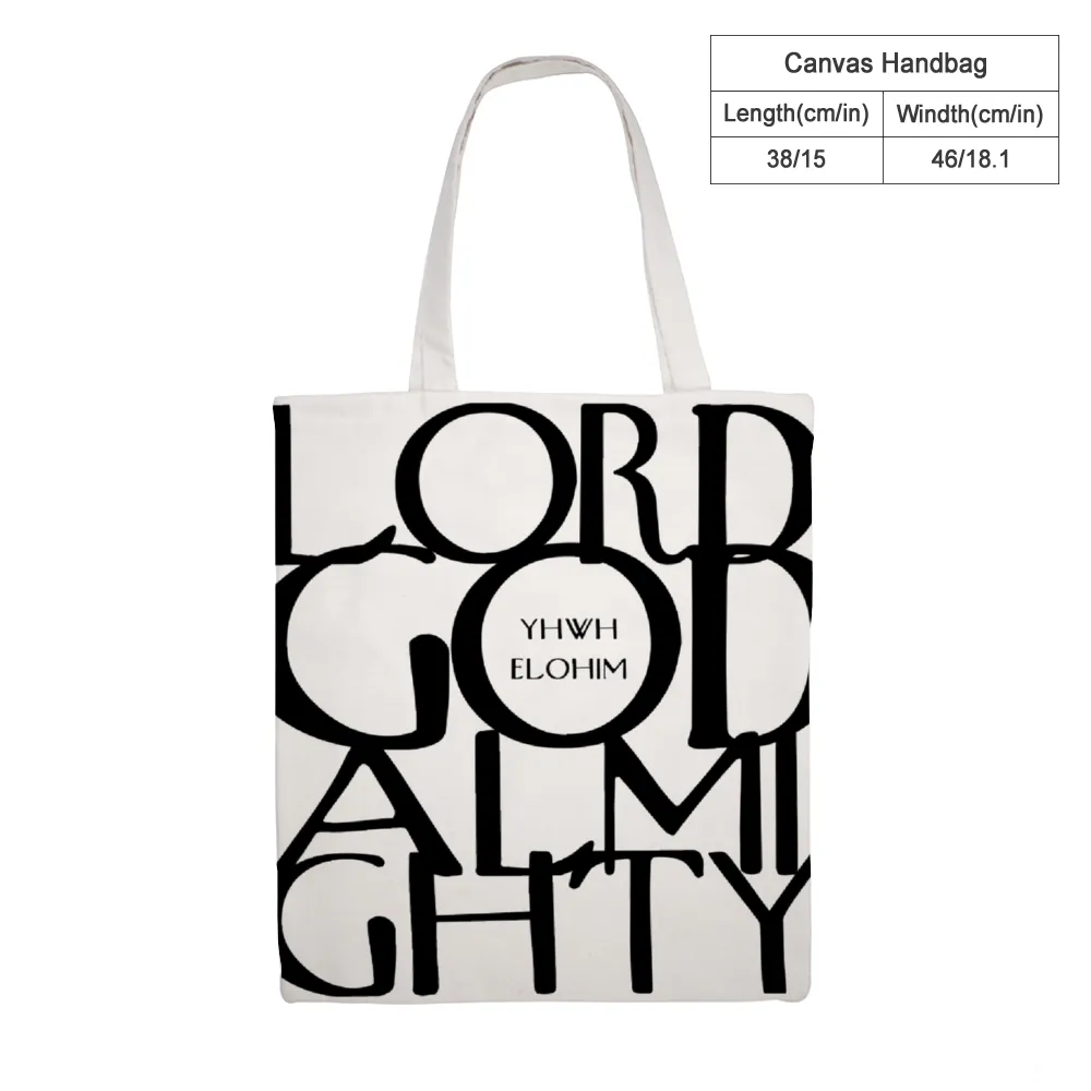 YHWH Elohim Lord God Almighty New Yorker Style Canvas Tote Bag, Christian Canvas Bag, Bible Bag