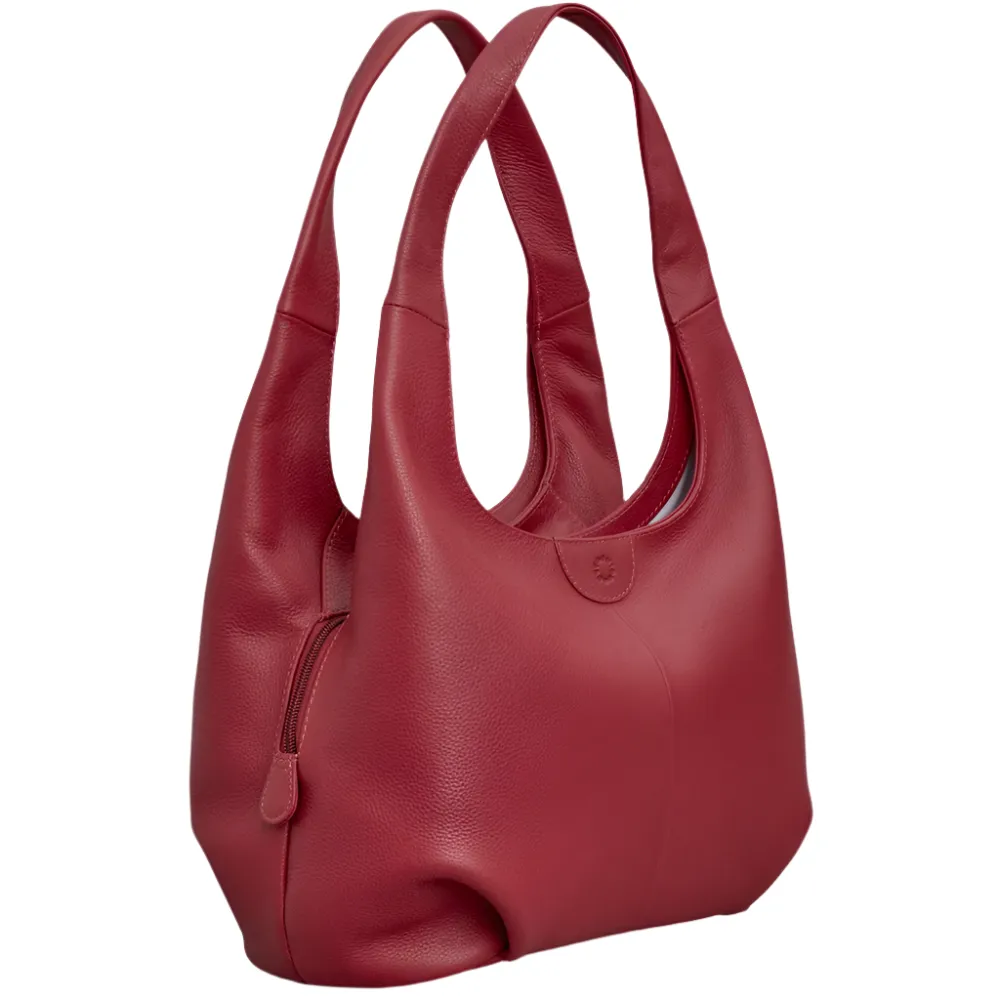 Yoshi Meehan Cherry Red Leather Shoulder Bag