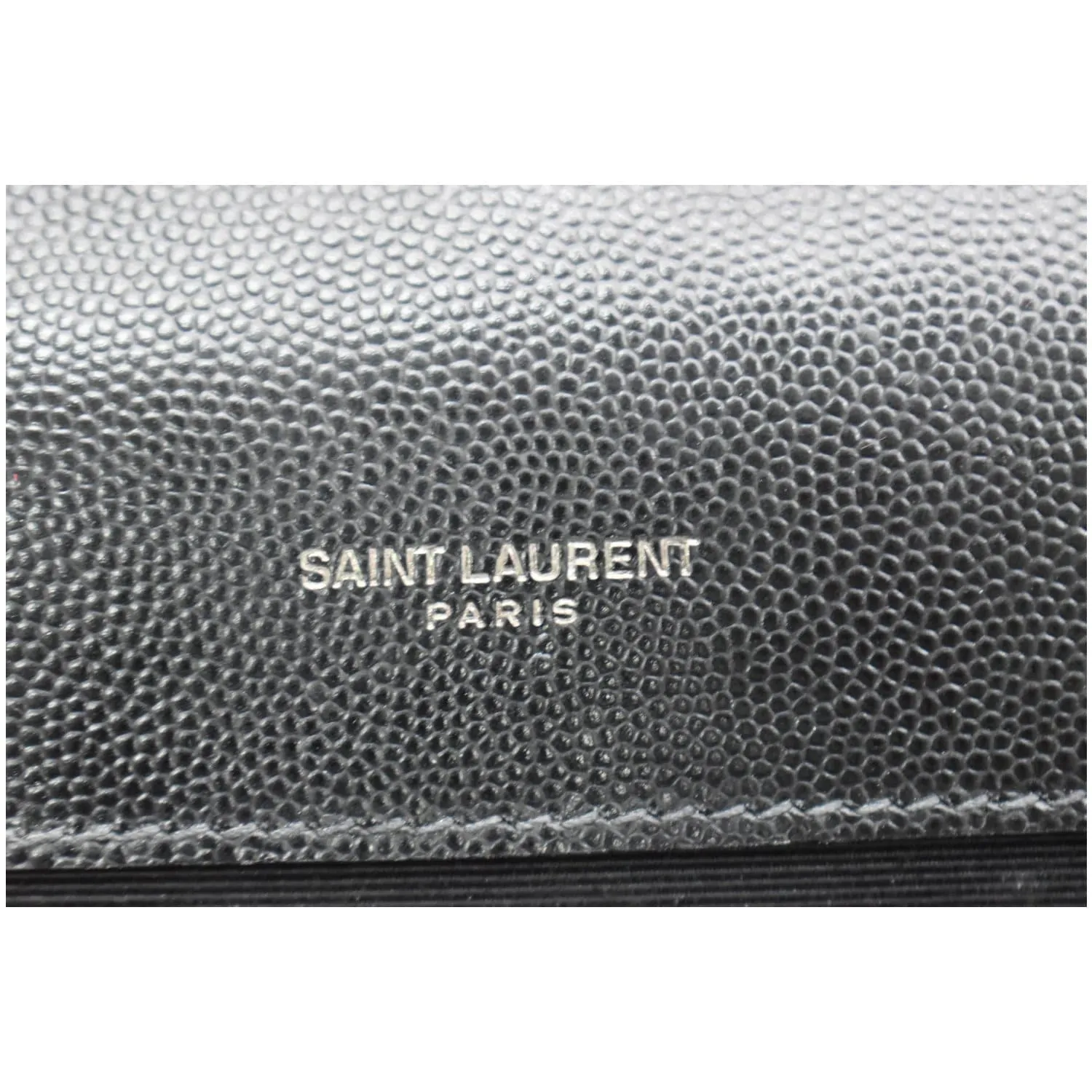YVES SAINT LAURENT Envelope Large Grain De Poudre Leather Shoulder Bag Black