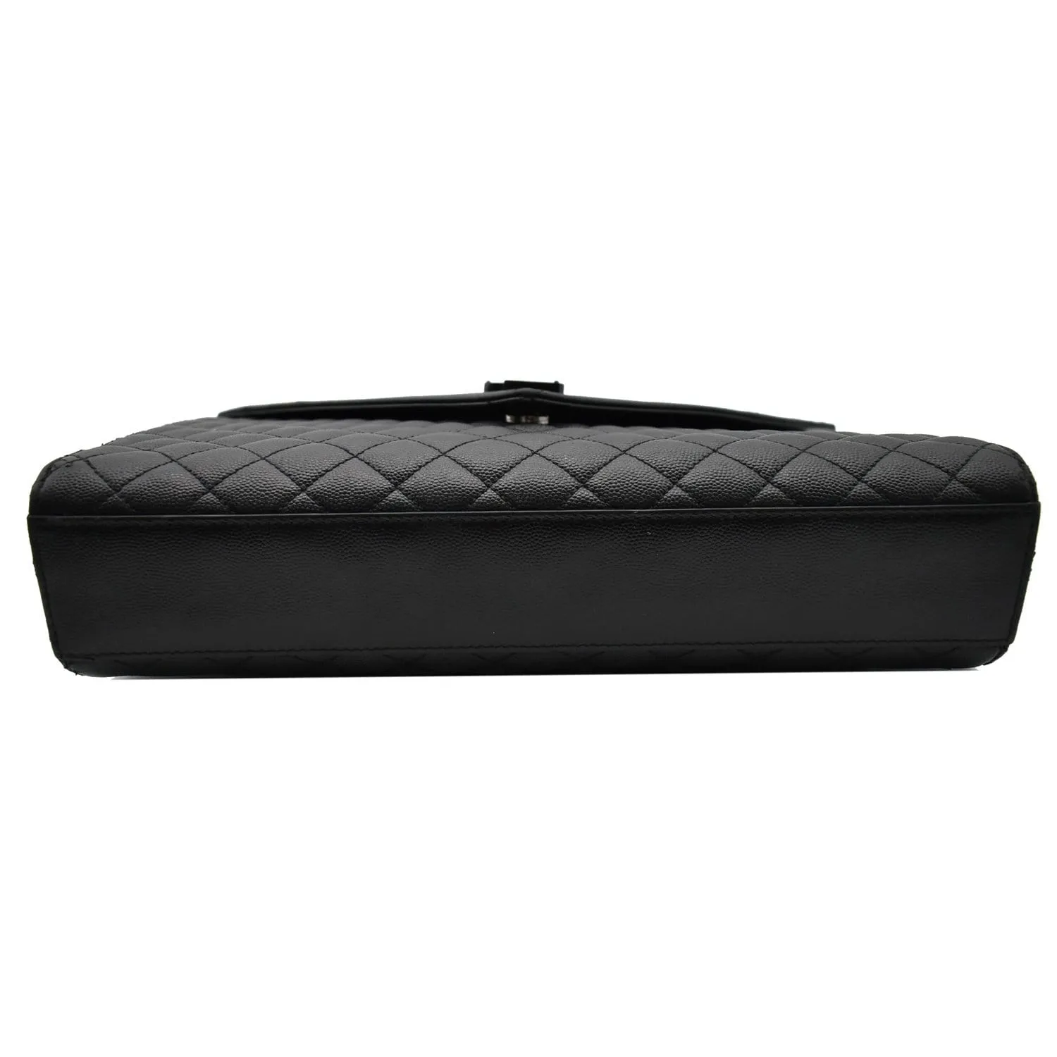 YVES SAINT LAURENT Envelope Large Grain De Poudre Leather Shoulder Bag Black