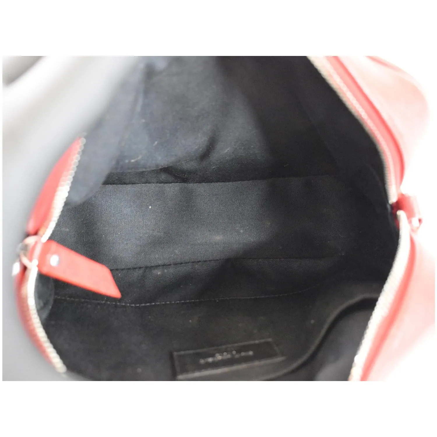 YVES SAINT LAURENT Lou Camera Monogram Leather Shoulder Bag Red
