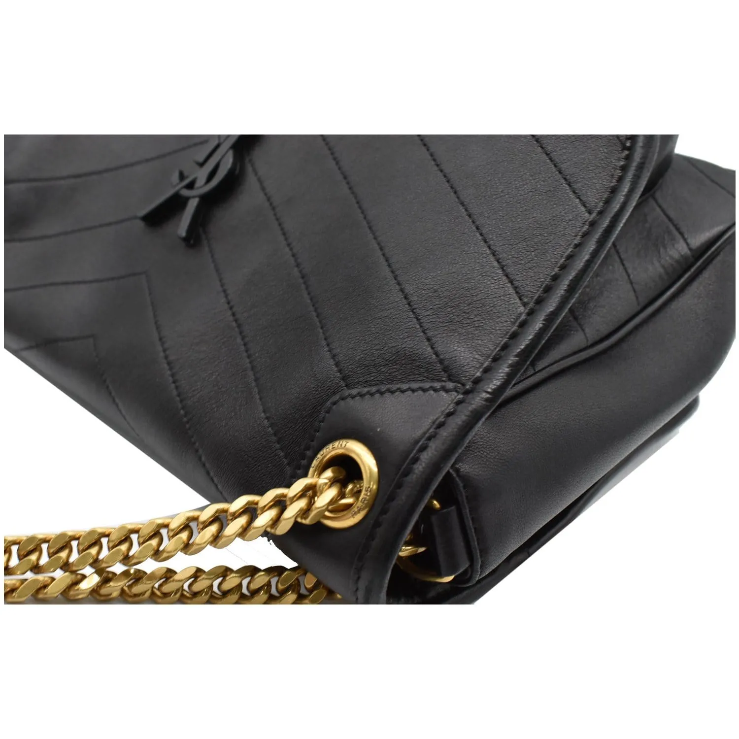 YVES SAINT LAURENT Niki Medium Leather Shoulder Bag Black