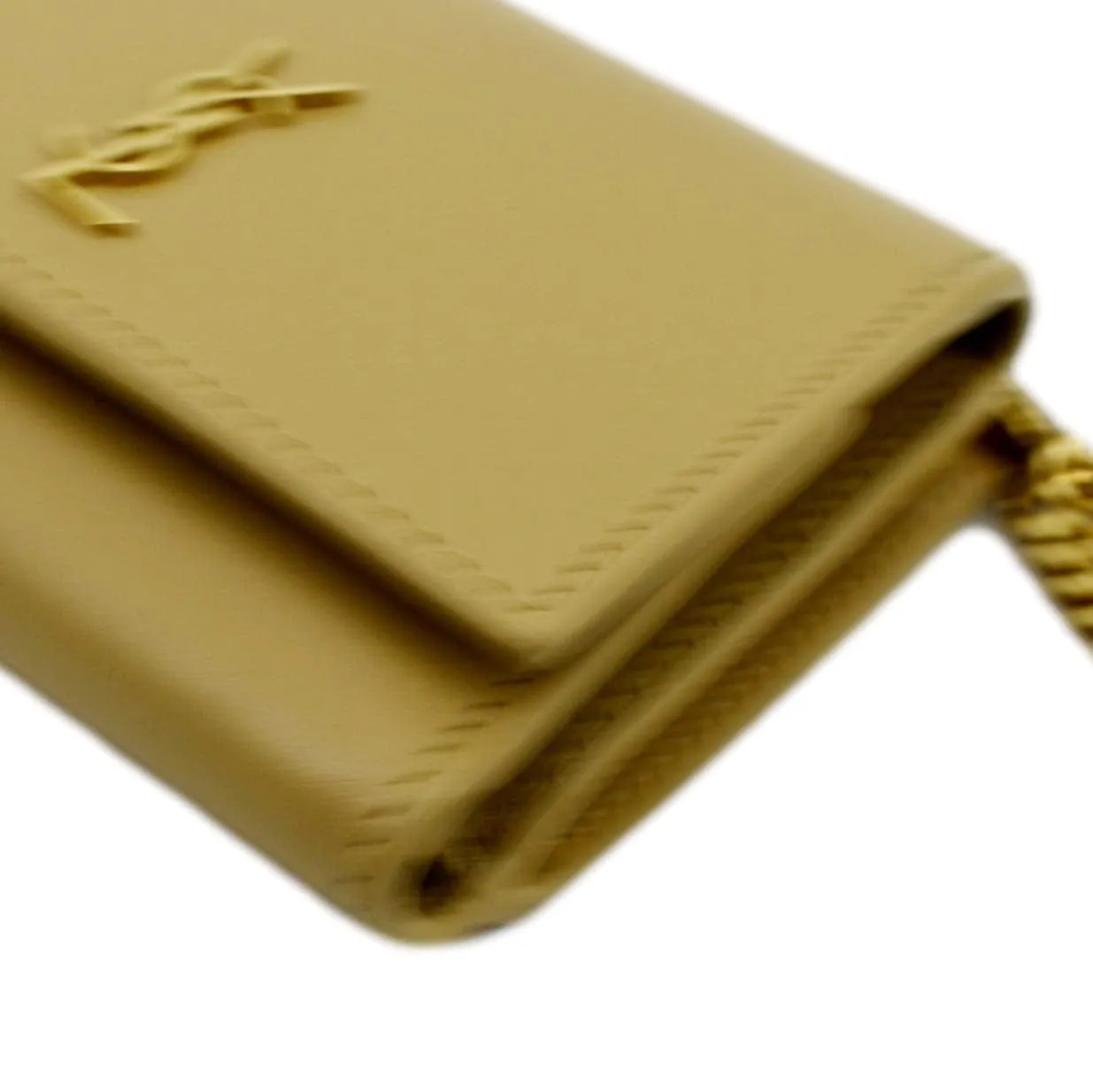 YVES SAINT LAURENT Rider Smooth Leather Shoulder Bag Beige