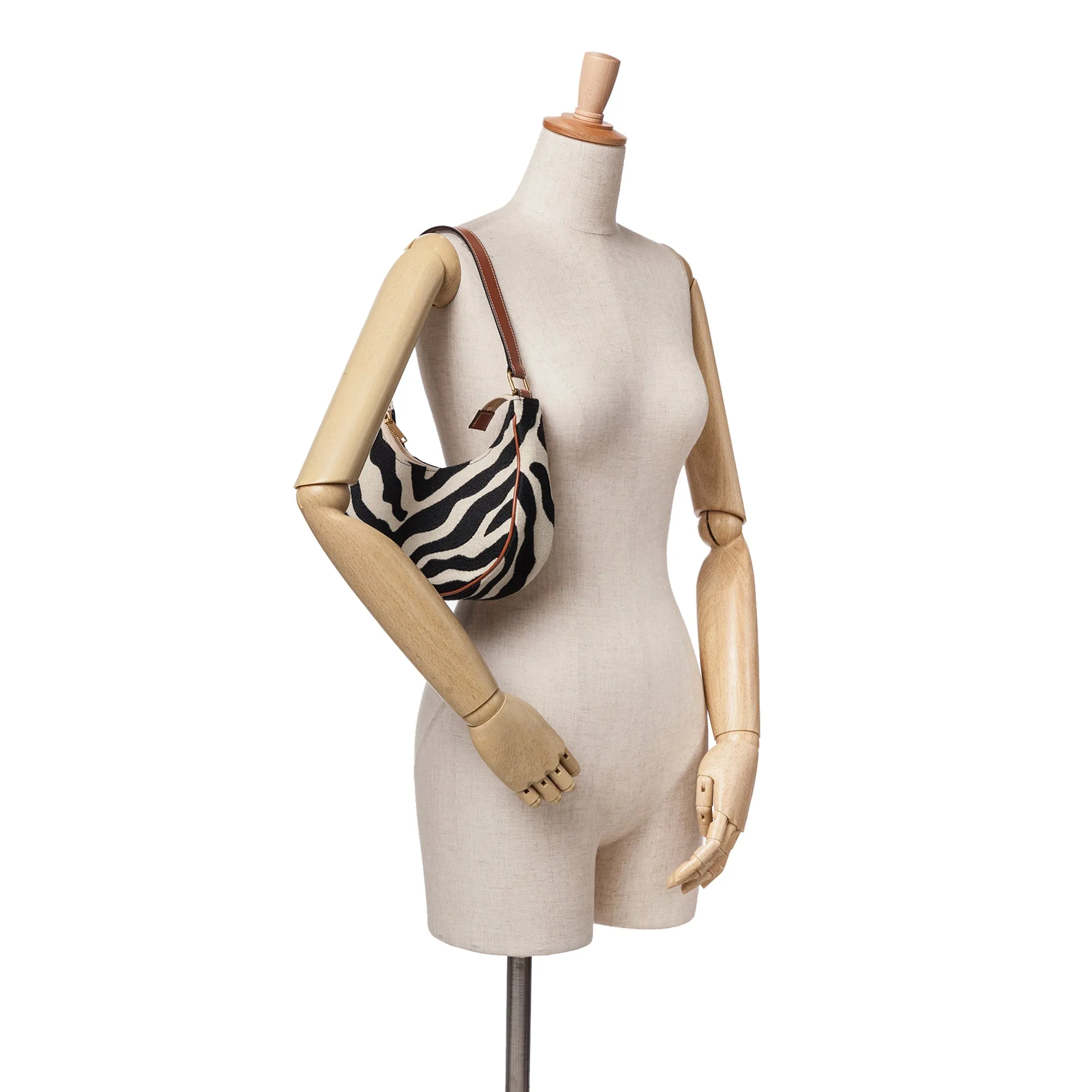 Zebra Print Canvas Ava Shoulder Bag