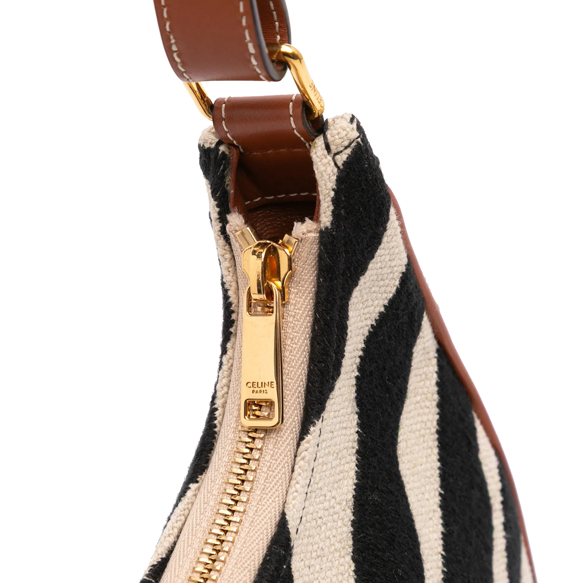 Zebra Print Canvas Ava Shoulder Bag