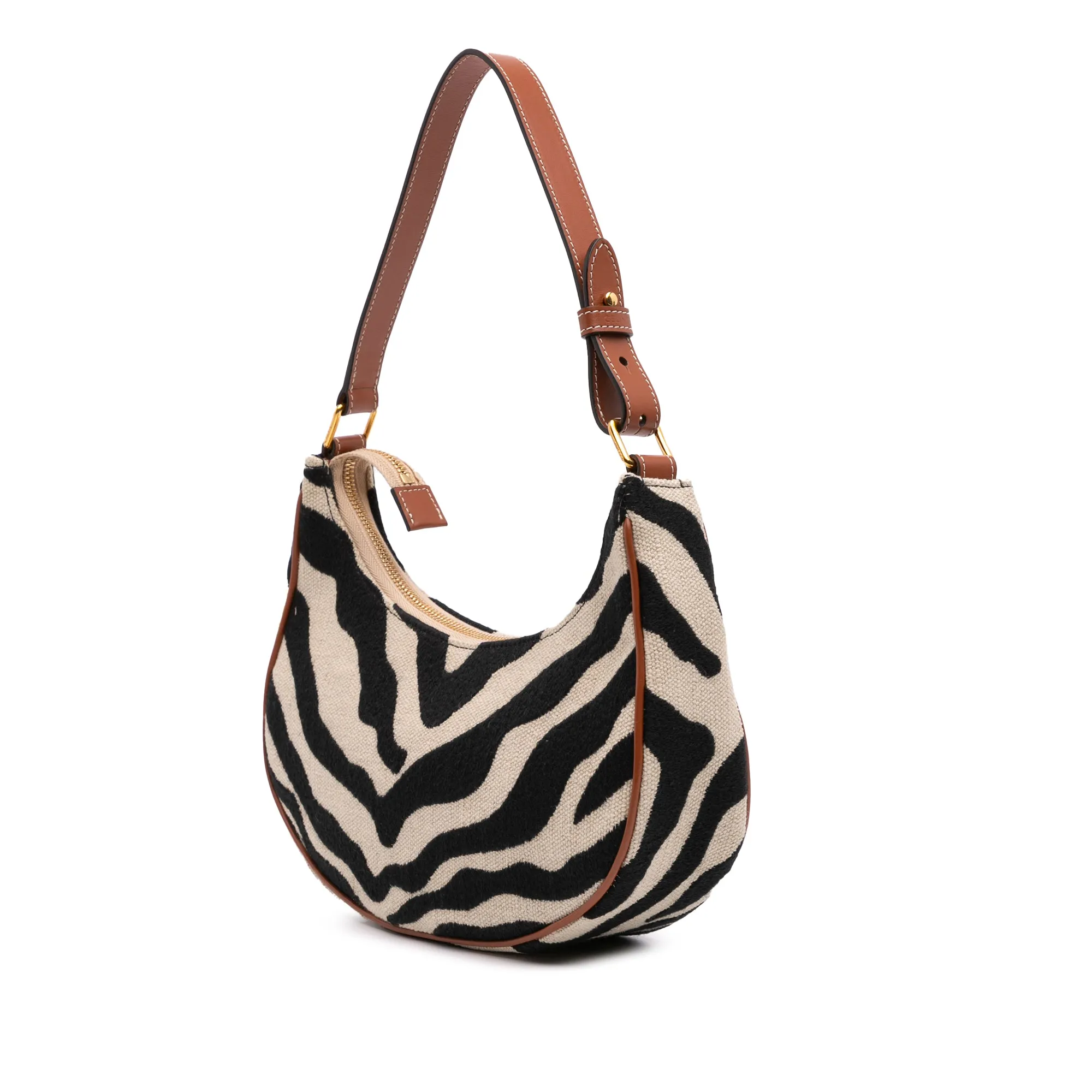 Zebra Print Canvas Ava Shoulder Bag
